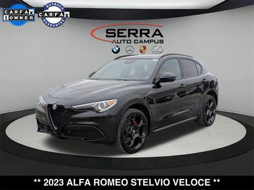 Vulcano Black Metallic 2023 Alfa Romeo Stelvio Veloce AWD SUV