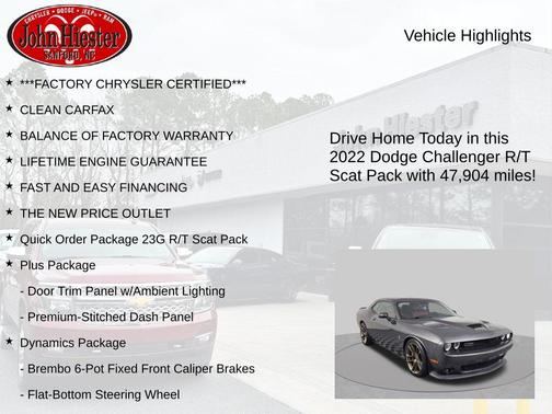 Granite Crystal Clearcoat Metallic 2022 Dodge Challenger R/T Scat Pack
