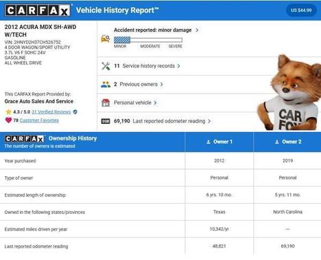 2012 Acura MDX 3.7L Technology