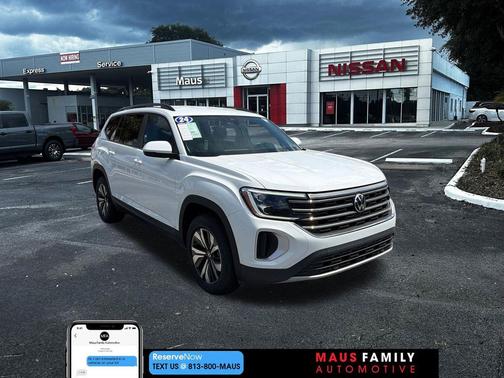 Pure White 2024 Volkswagen Atlas 2.0T SE