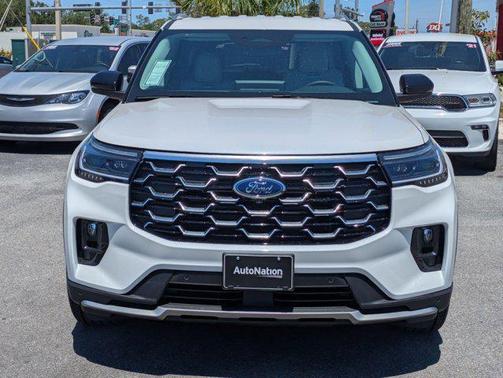 Star White Metallic Tri-Coat 2026 Ford Explorer Platinum