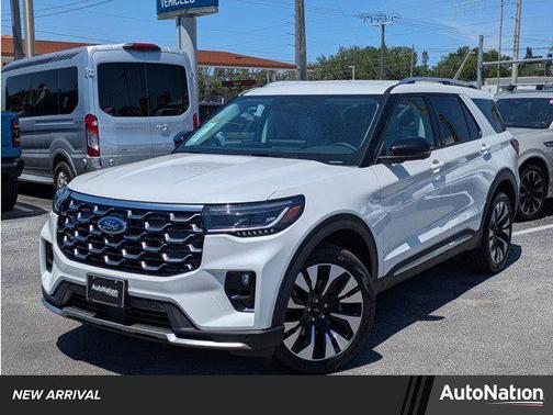 Star White Metallic Tri-Coat 2026 Ford Explorer Platinum