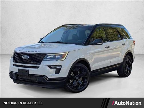 White Platinum Metallic Tri-Coat 2019 Ford Explorer Sport