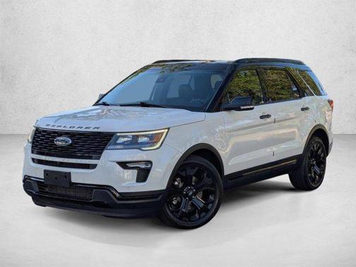 White Platinum Metallic Tri-Coat 2019 Ford Explorer Sport