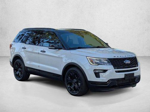 White Platinum Metallic Tri-Coat 2019 Ford Explorer Sport