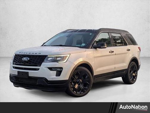 White Platinum Metallic Tri-Coat 2019 Ford Explorer Sport