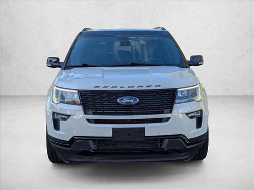 White Platinum Metallic Tri-Coat 2019 Ford Explorer Sport