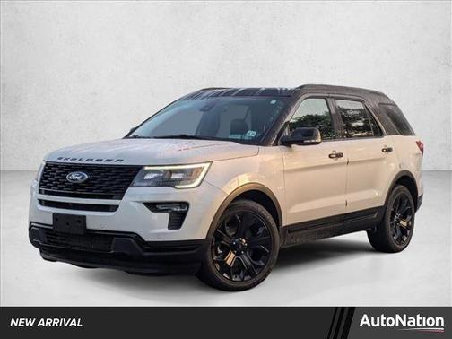 White Platinum Metallic Tri-Coat 2019 Ford Explorer Sport