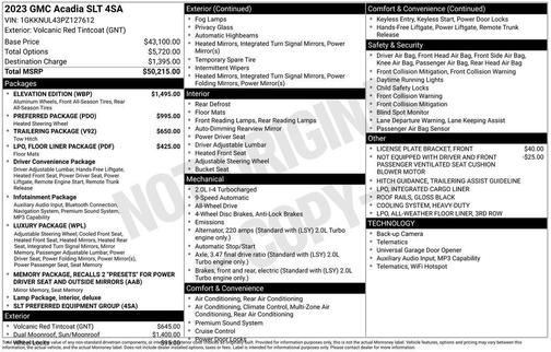 Volcanic Red Tintcoat 2023 GMC Acadia AWD SLT