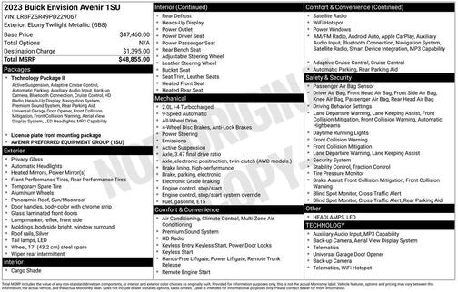 Ebony Twilight Metallic 2023 Buick Envision Avenir AWD