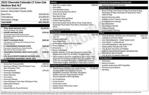 Cherry Red Tintcoat 2022 Chevrolet Colorado LT