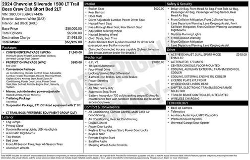 Summit White 2024 Chevrolet Silverado 1500 LT Trail Boss