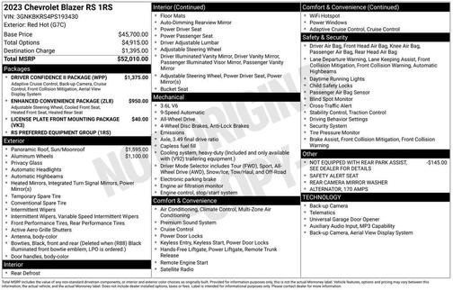 Red Hot 2023 Chevrolet Blazer RS