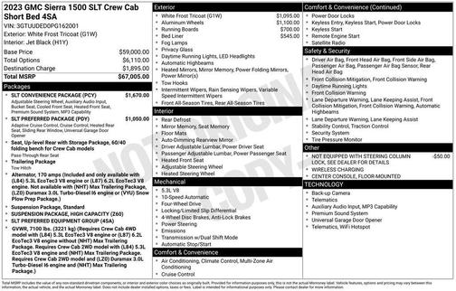 White Frost Tricoat 2023 GMC Sierra 1500 SLT