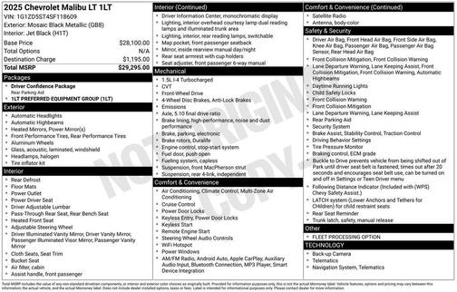 Mosaic Black Metallic 2025 Chevrolet Malibu FWD 1LT