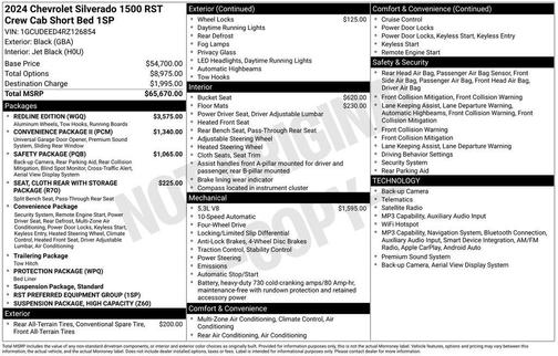 Black 2024 Chevrolet Silverado 1500 RST
