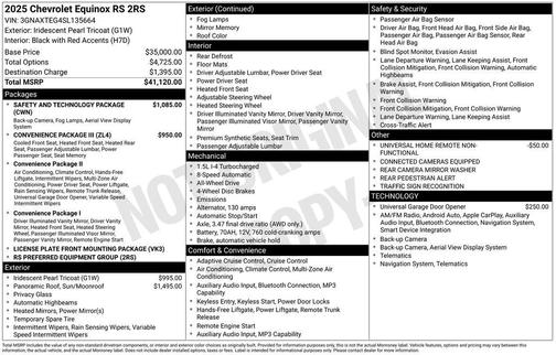 Iridescent Pearl Tricoat 2025 Chevrolet Equinox AWD RS