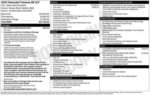 Mosaic Black Metallic 2023 Chevrolet Traverse RS