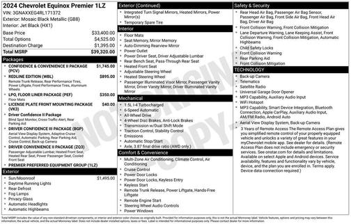 Mosaic Black Metallic 2024 Chevrolet Equinox Premier w/1LZ