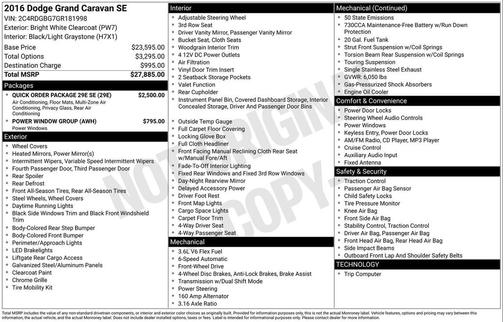 2016 Dodge Grand Caravan AVP/SE