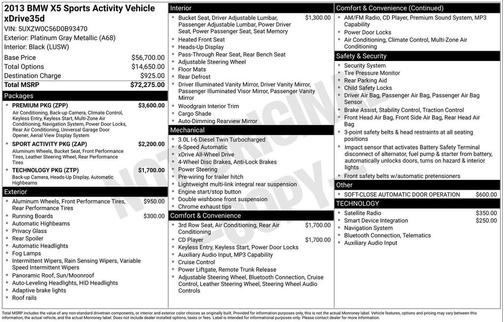 Platinum Gray Metallic 2013 BMW X5 xDrive35d