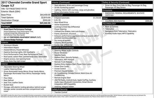 2017 Chevrolet Corvette Grand Sport