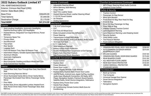 2022 Subaru Outback Limited XT