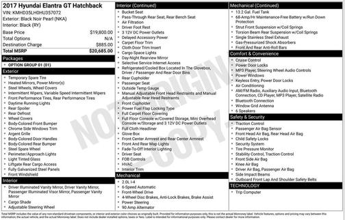 2017 Hyundai Elantra GT Base