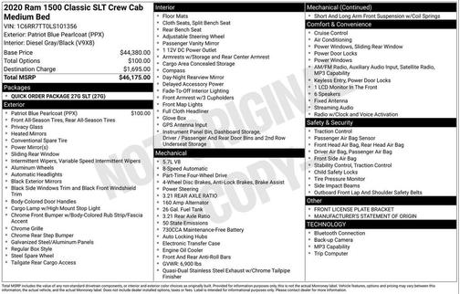 2020 RAM 1500 Classic SLT