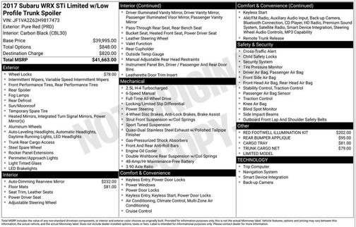 2017 Subaru WRX STI Limited