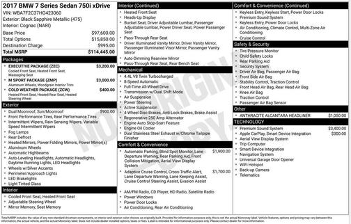2017 BMW 750 i xDrive