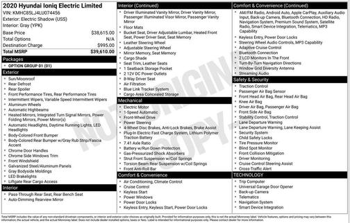 2020 Hyundai IONIQ EV Limited