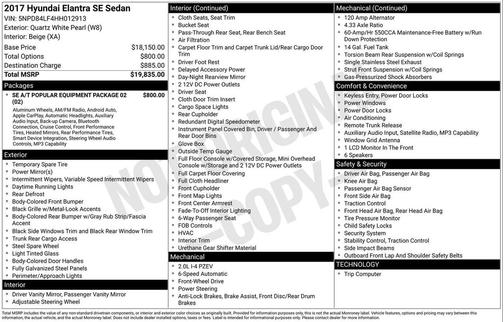 2017 Hyundai ELANTRA SE
