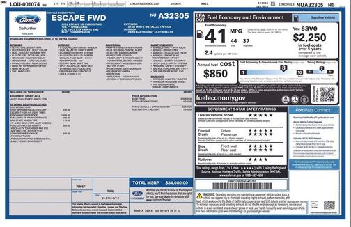 Star White Metallic Tri-Coat 2022 Ford Escape SE
