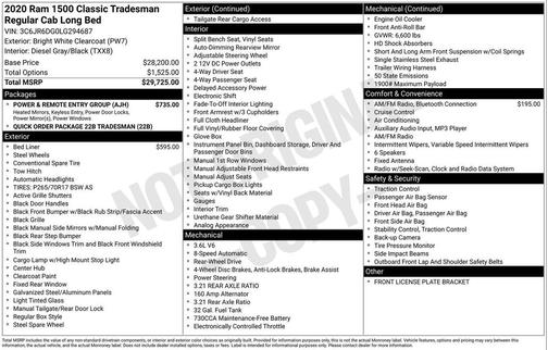 2020 RAM 1500 Tradesman