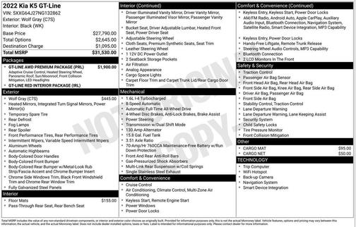 2022 Kia K5 GT-Line