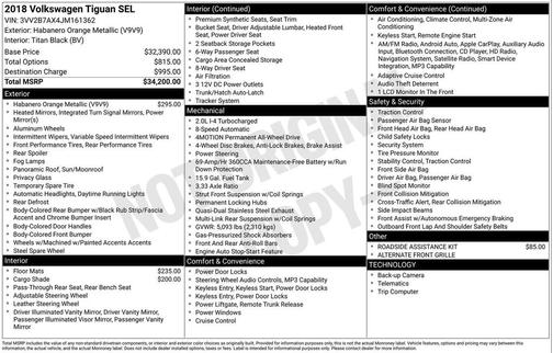 2018 Volkswagen Tiguan 2.0T SEL