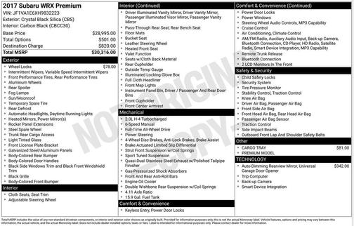 2017 Subaru WRX Premium