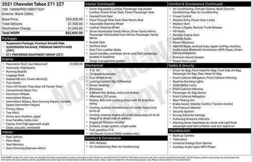 2021 Chevrolet Tahoe 4WD Z71