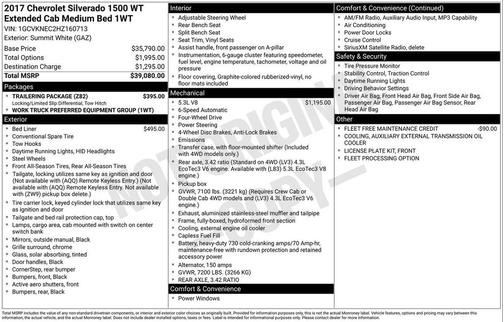 2017 Chevrolet Silverado 1500 WT