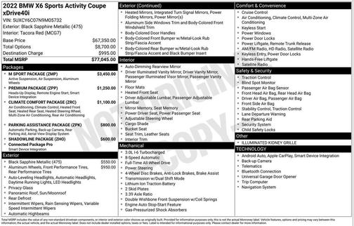 2022 BMW X6 xDrive40i