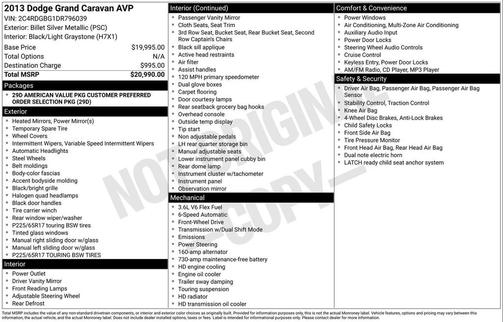 2013 Dodge Grand Caravan SE