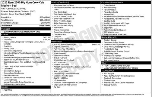 2022 RAM 2500 Big Horn Crew Cab 4x4 6'4' Box