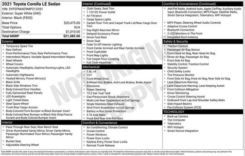 2021 Toyota Corolla LE