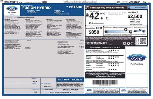 2018 Ford Fusion Hybrid S