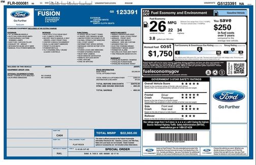 Oxford White 2016 Ford Fusion S