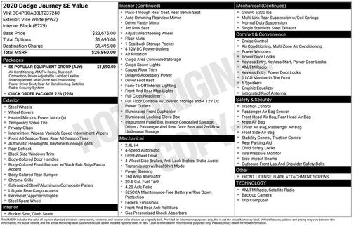 2020 Dodge Journey SE Value