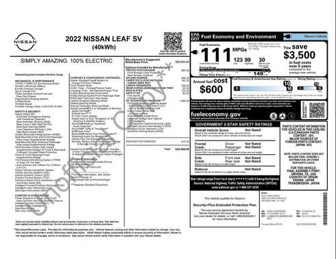 2022 Nissan Leaf SV 40 kWh