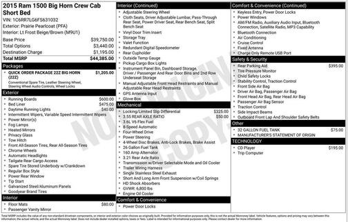 2015 RAM 1500 Big Horn
