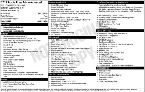 Super White 2017 Toyota Prius Prime Advanced